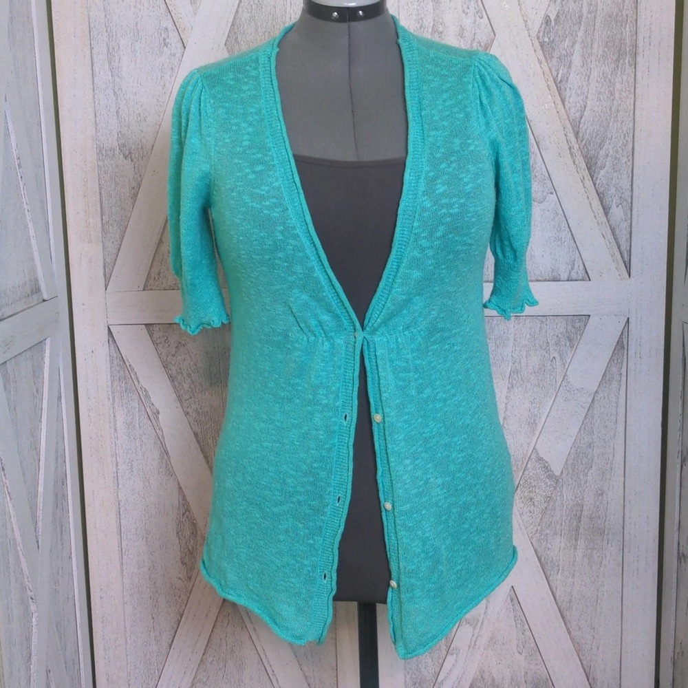Calvin Klein Jeans Green Short Sleeve Cardigan Large